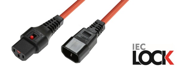 IEC Lock Extension C13 to C14 Locking Pull-Off Guard