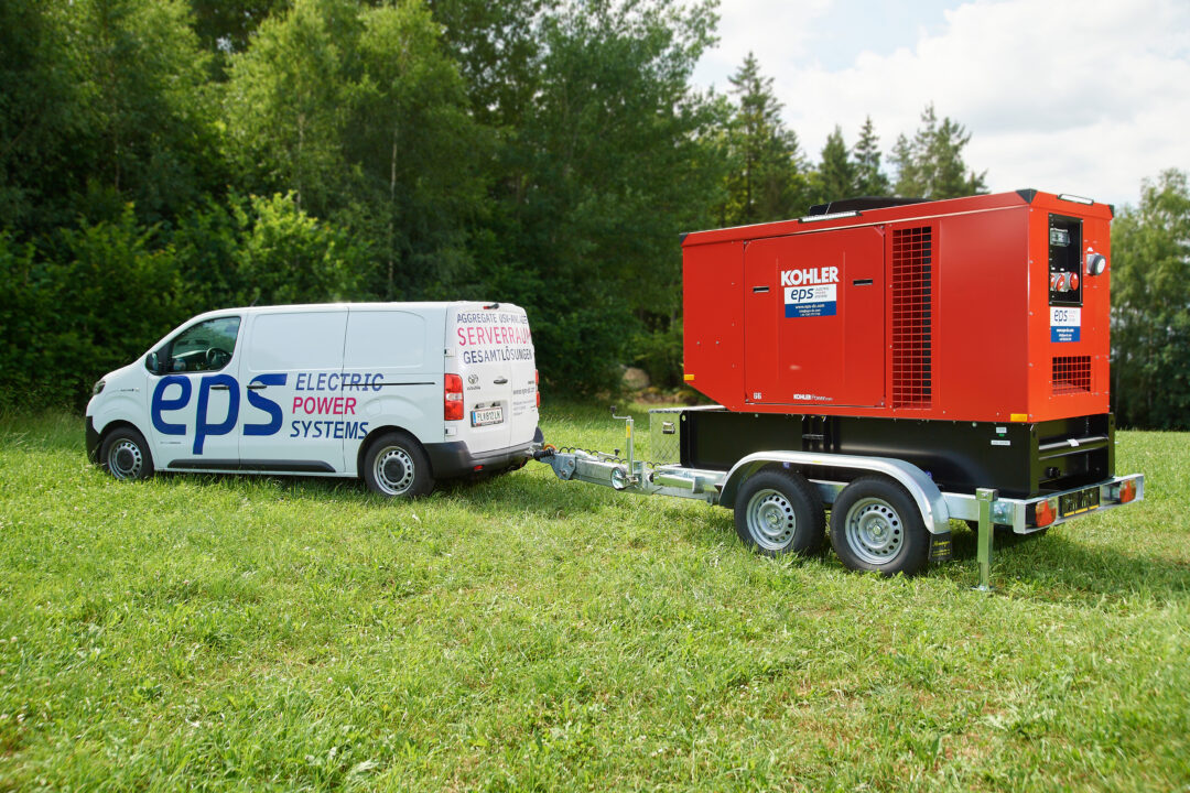 Diesel emergency generator mounted on trailer