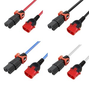 Sie sehen ein Bild mit IEC Dual Lock C14 und C15 Kabel mit Verlaengerung
