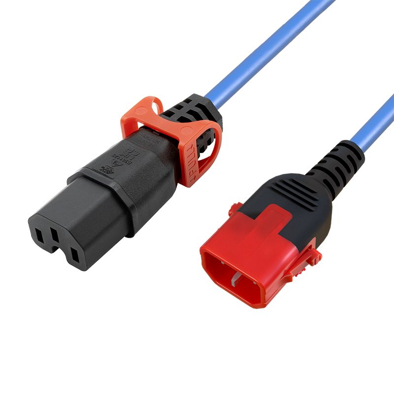 EPS IEC Lock C14 C15 Kabel blau