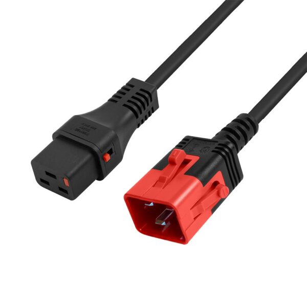 Sie sehen IEC Dual Lock Stecker C19 und C20 in schwarz