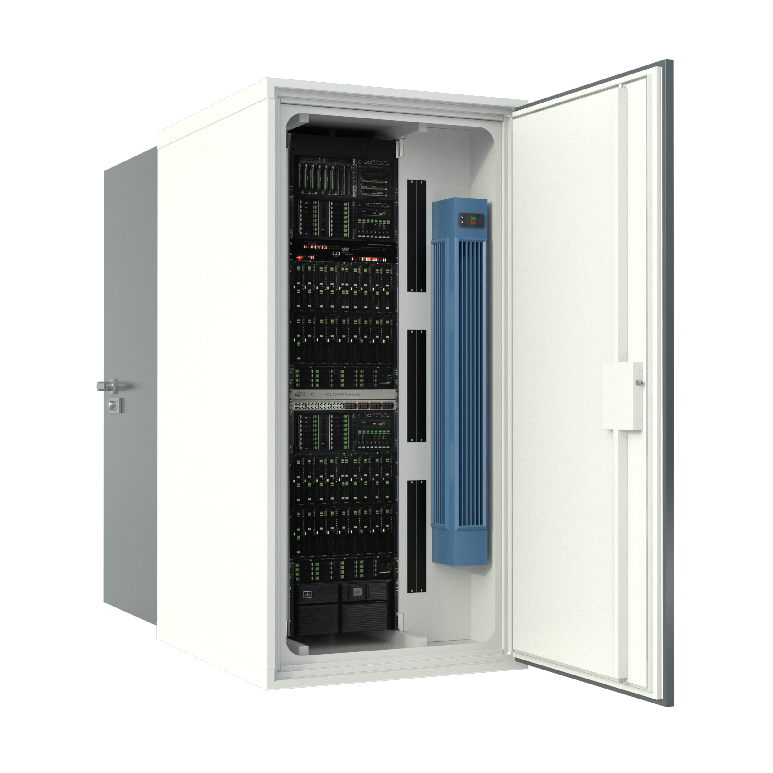 IT Safe modular micro data center with air conditioning and fire protection