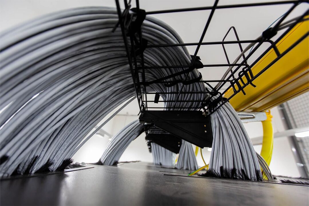 This is what the cabling and network infrastructure looks like in a server room