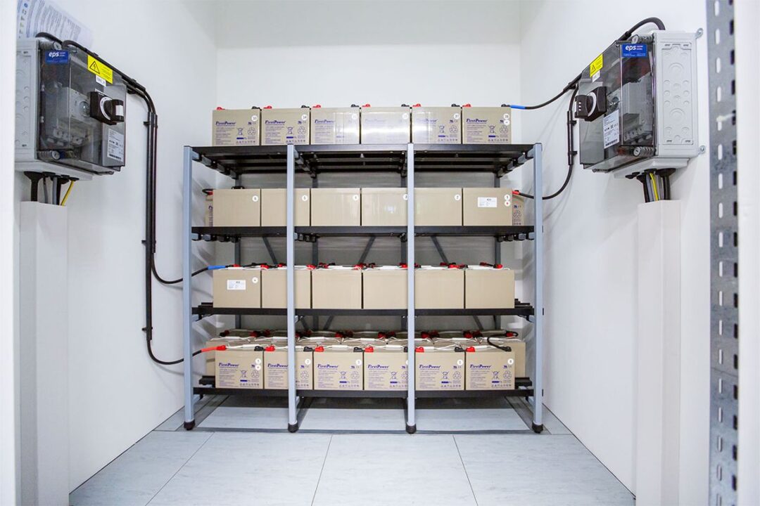 Battery room ensures safe power supply in a server room