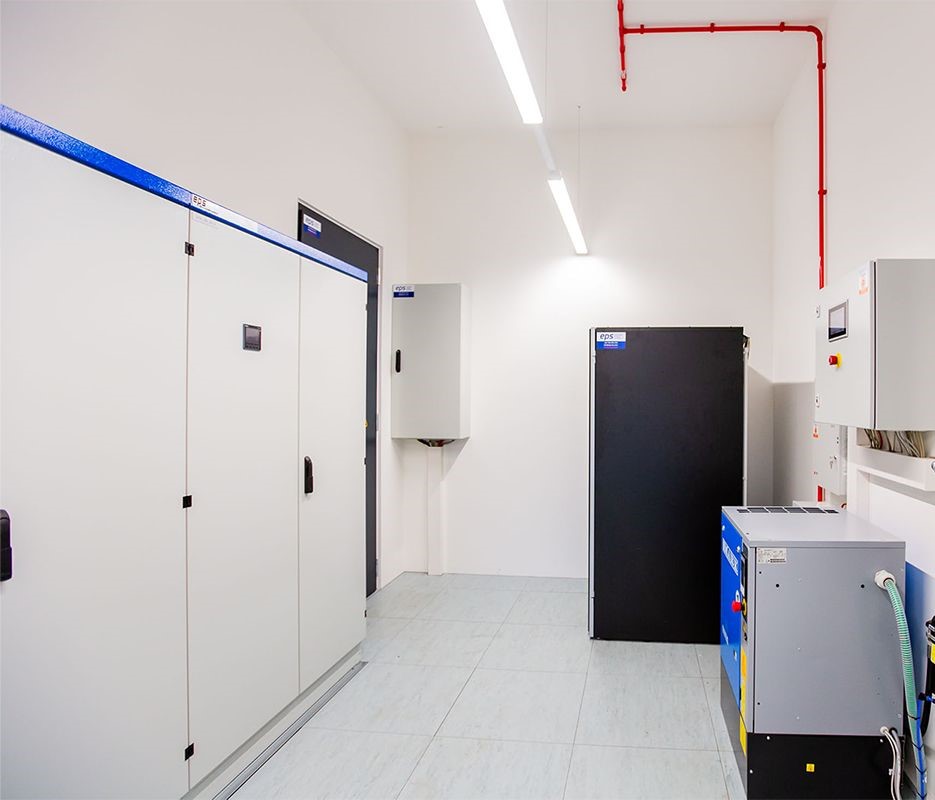 You will see a technical room with monitoring system, distribution structure, UPS systems and emergency power generator including technical fire prevention